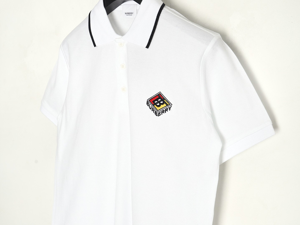 Burberry Rubik's Cube Embroidered Short Sleeve Polo Shirt