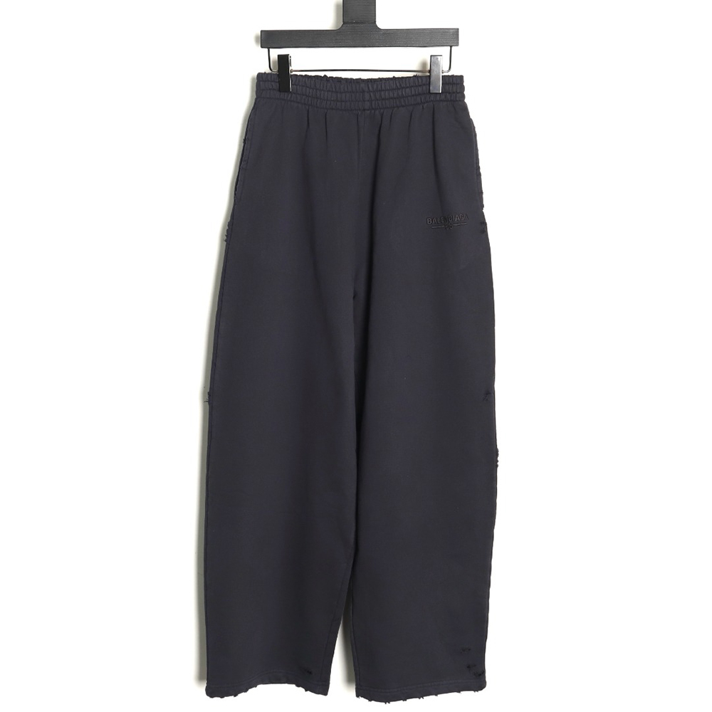 Balenciaga heavyweight batik washed embroidered wide-leg trousers