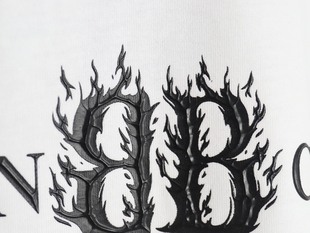 Balenciaga Flame Double B Letter Print Short Sleeve