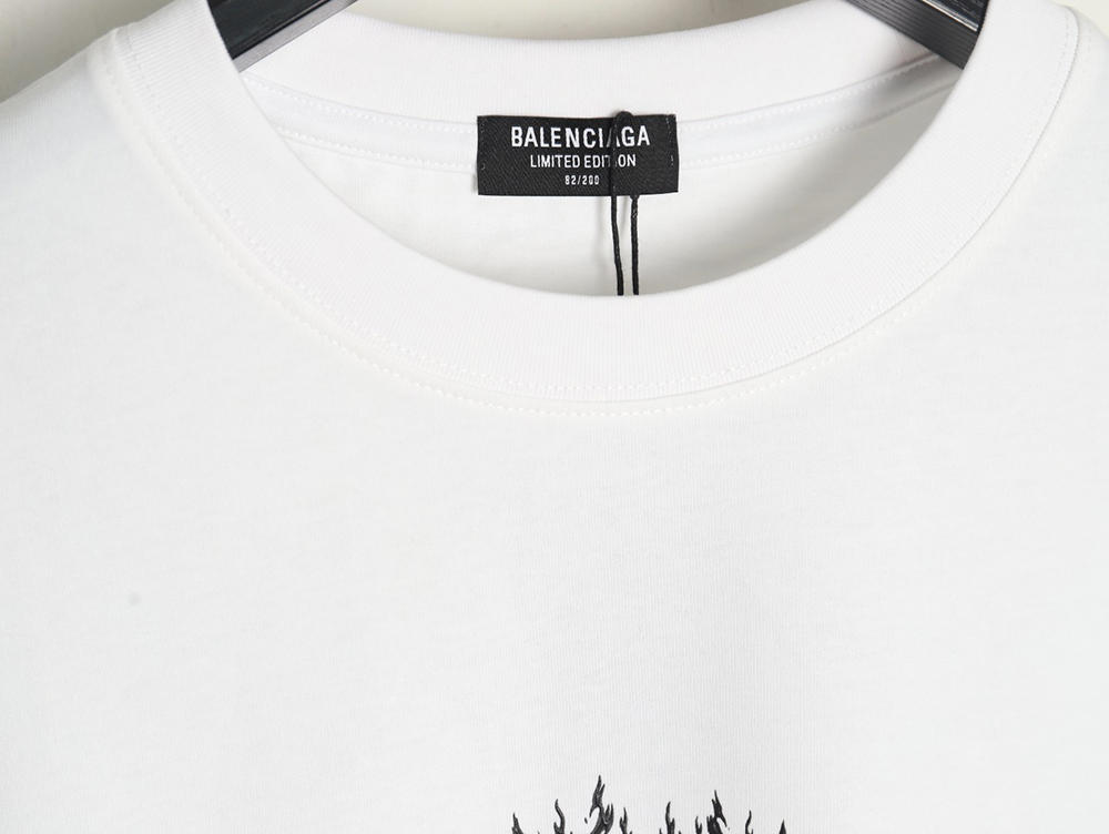 Balenciaga Flame Double B Letter Print Short Sleeve