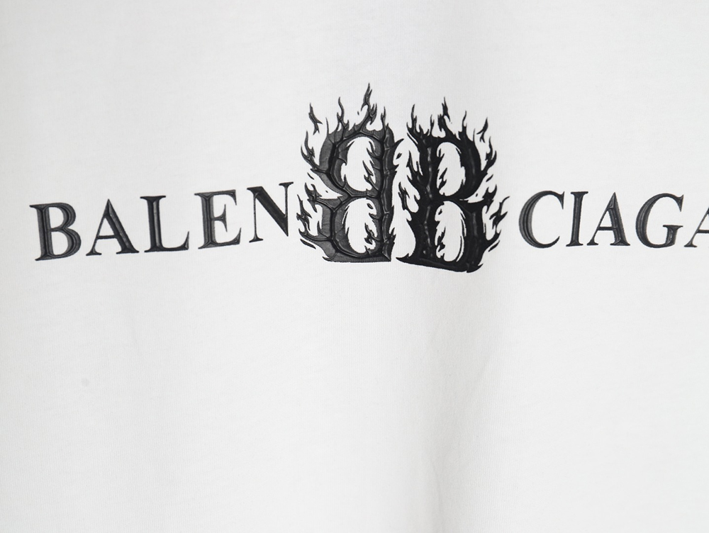 Balenciaga Flame Double B Letter Print Short Sleeve