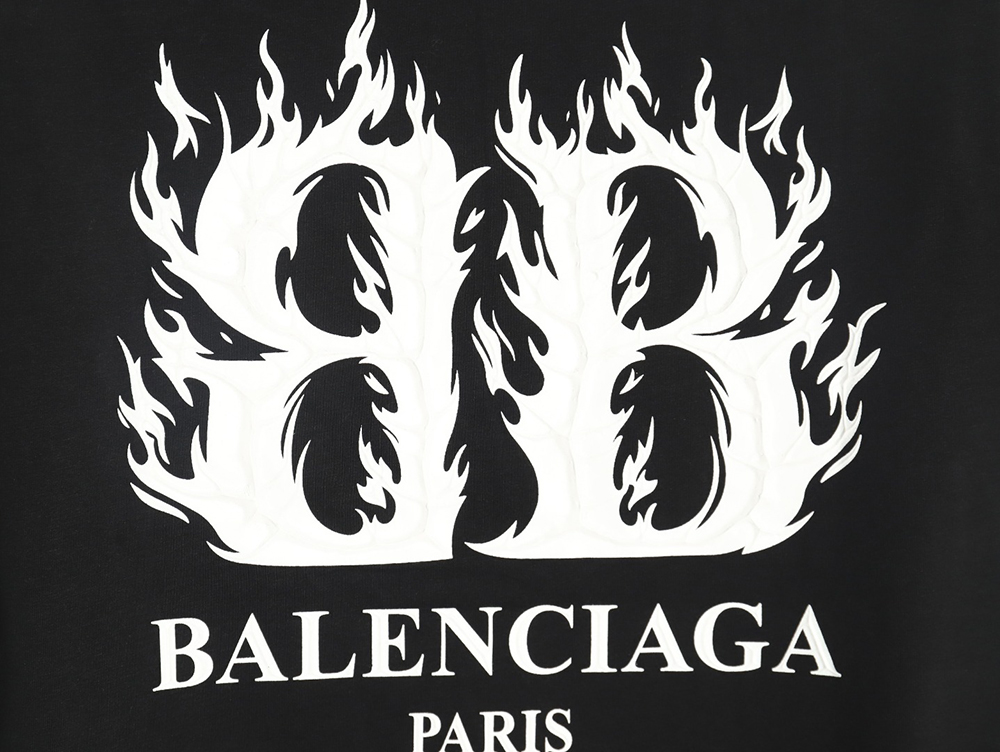 Balenciaga Flame Double B Letter Print Short Sleeve TSK1