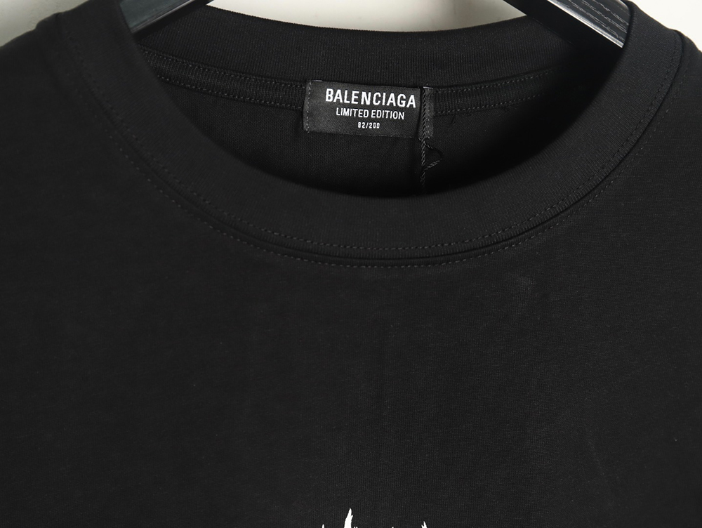 Balenciaga Flame Double B Letter Print Short Sleeve TSK1