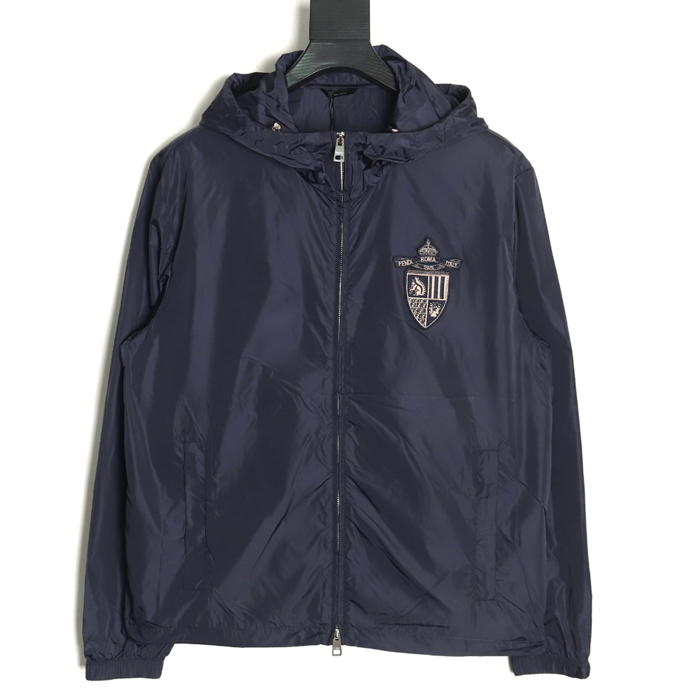 Fendi badge hooded jacket