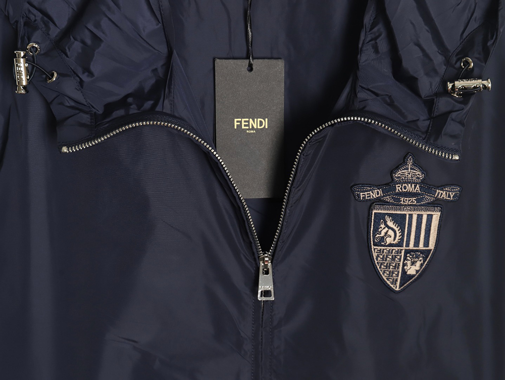 Fendi badge hooded jacket