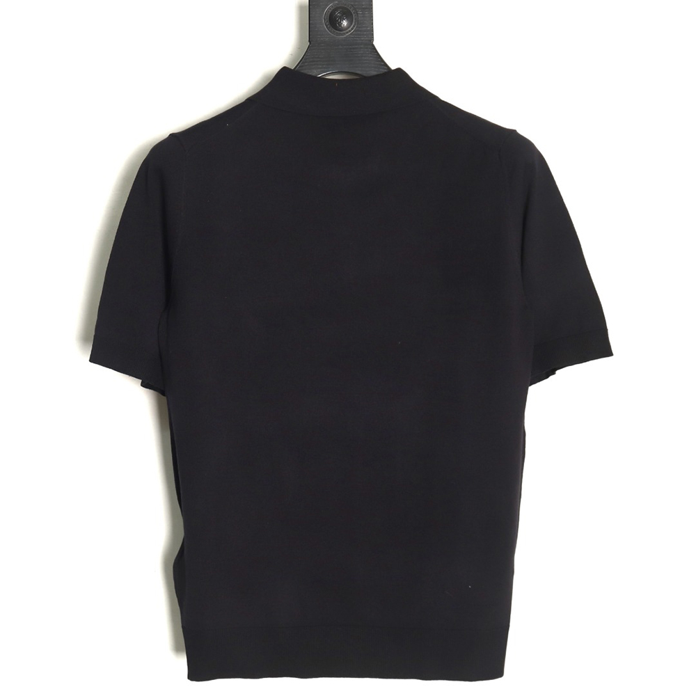 Gucci Small Logo Intarsia Knitted Short Sleeve Polo Shirt