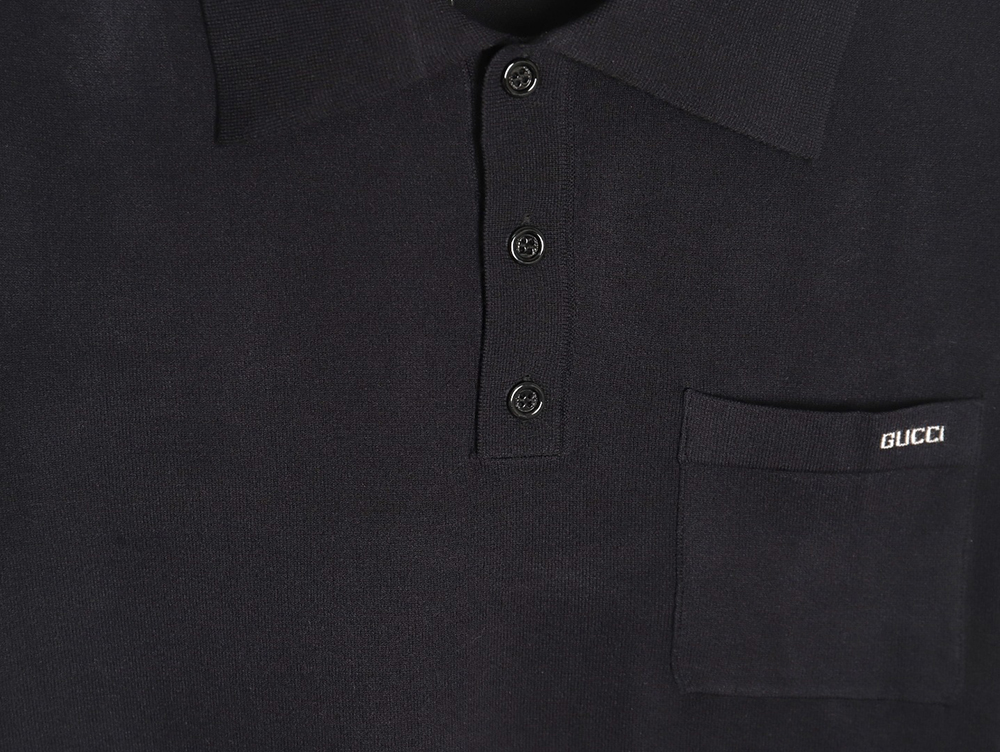 Gucci Small Logo Intarsia Knitted Short Sleeve Polo Shirt
