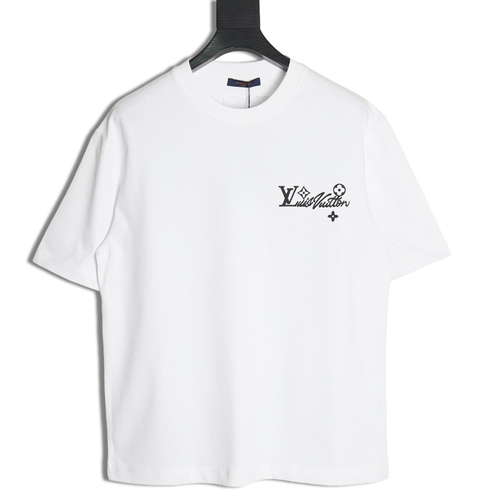 Louis Vuitton Laminating Lettering Hot Diamond Short Sleeves