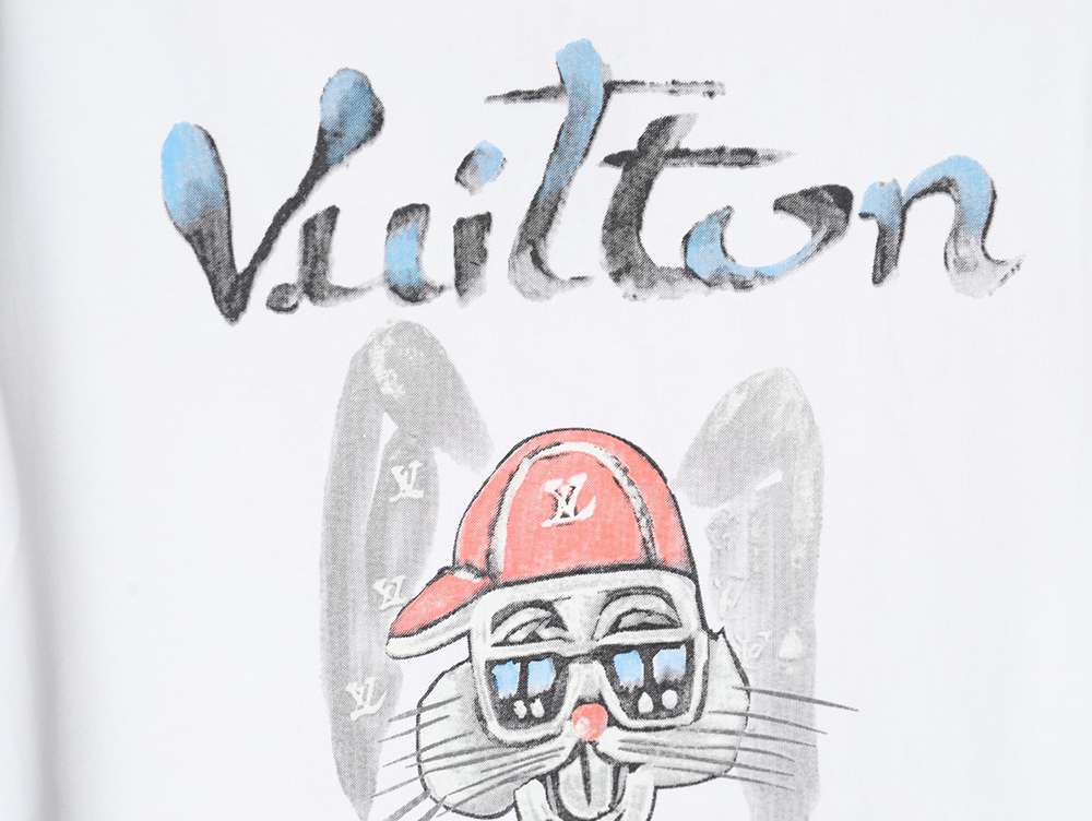 Louis Vuitton hand-painted graffiti rabbit head print short-sleeve