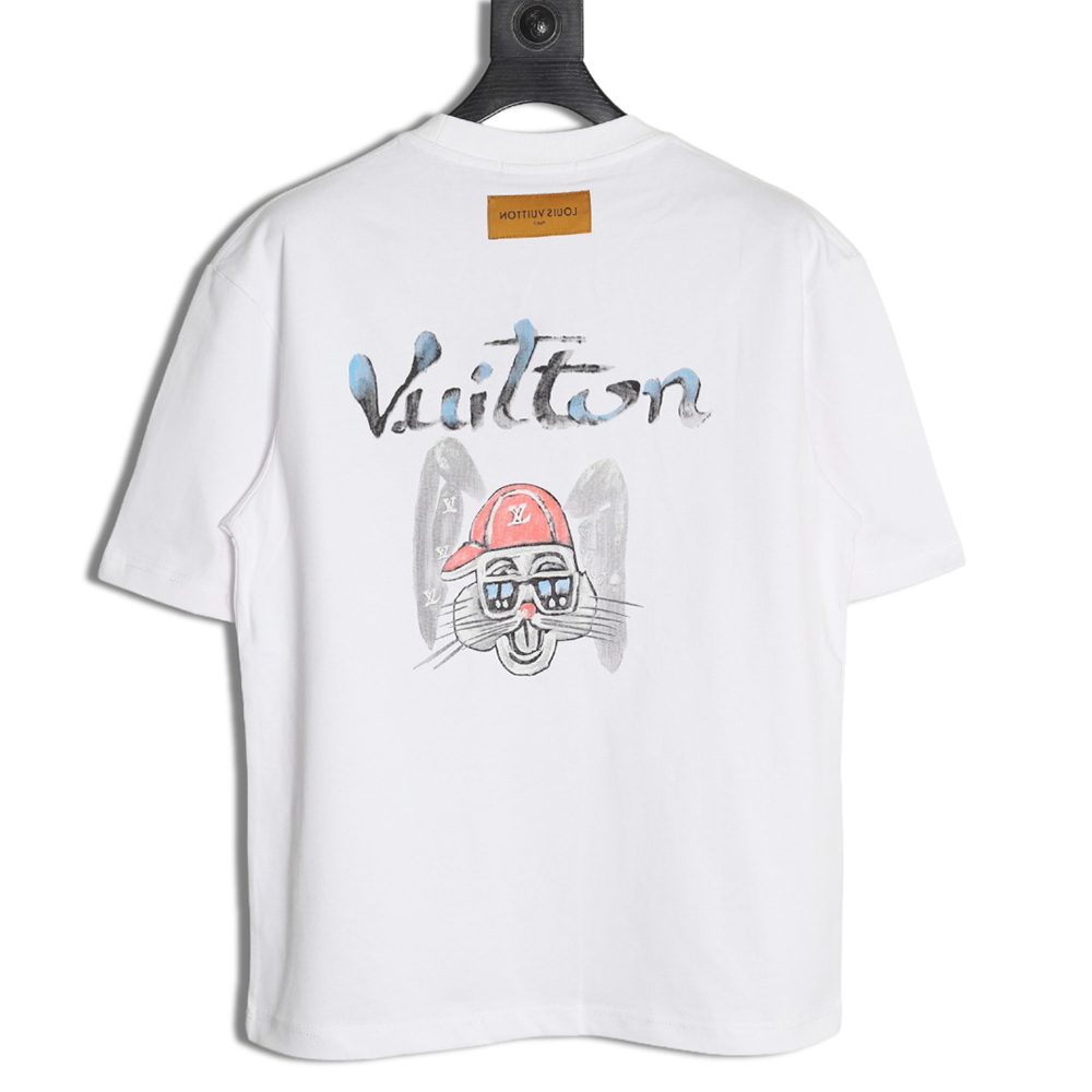 Louis Vuitton hand-painted graffiti rabbit head print short-sleeve