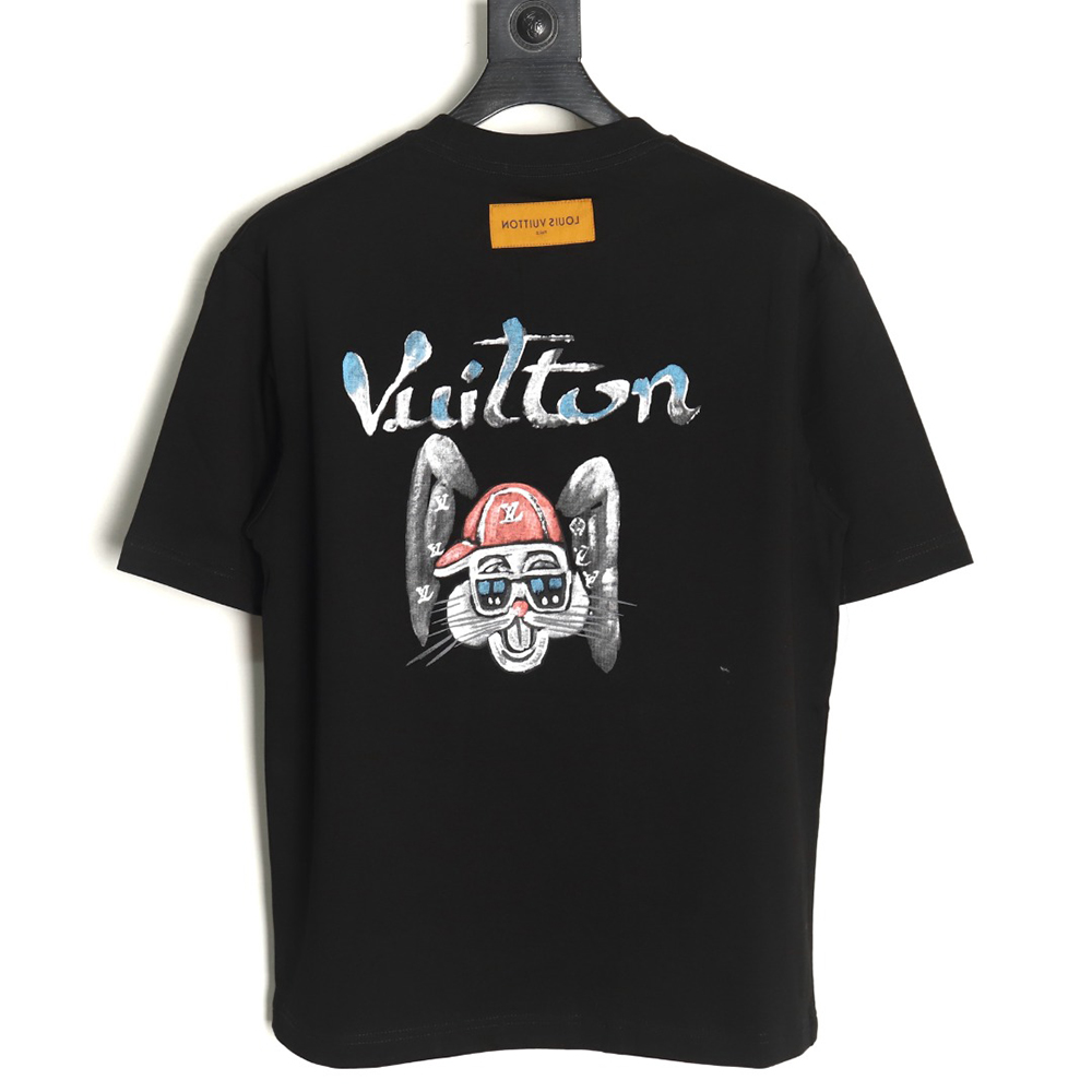 Louis Vuitton hand-painted graffiti rabbit head print short-sleeve TSK1