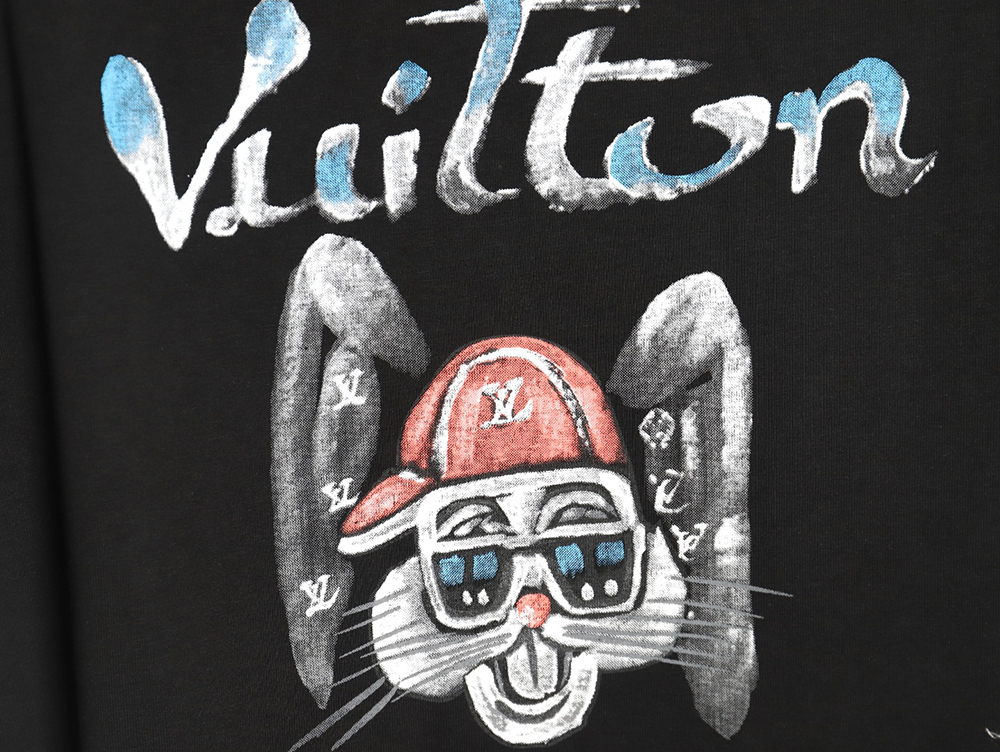 Louis Vuitton hand-painted graffiti rabbit head print short-sleeve TSK1