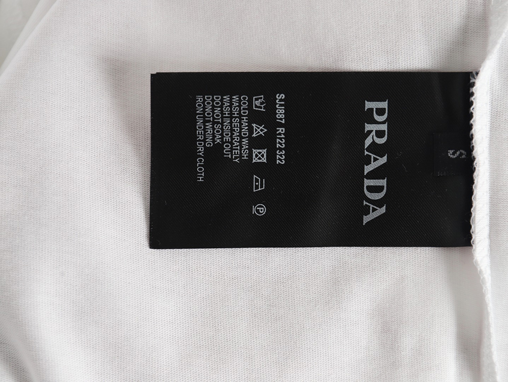 Prada Overlapping Embroidered Triangle Logo Short Sleeve