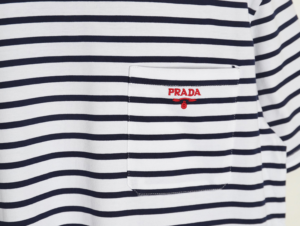 Prada Striped Pocket Short Sleeve T-Shirt