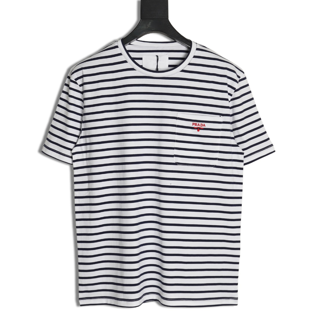 Prada Striped Pocket Short Sleeve T-Shirt