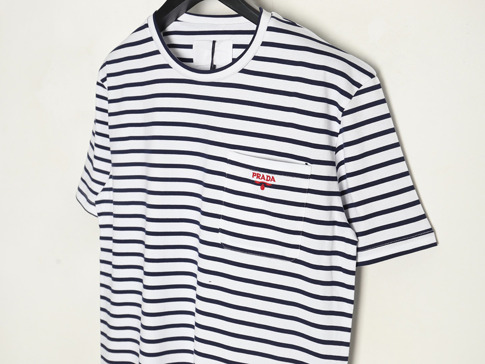 Prada Striped Pocket Short Sleeve T-Shirt