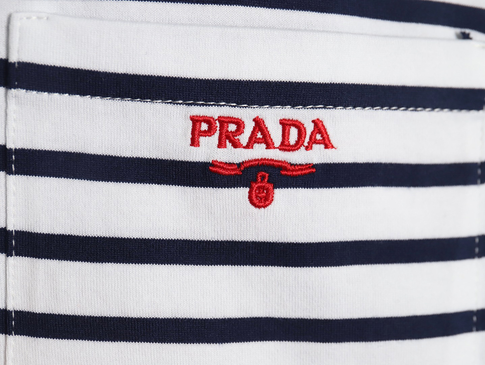 Prada Striped Pocket Short Sleeve T-Shirt