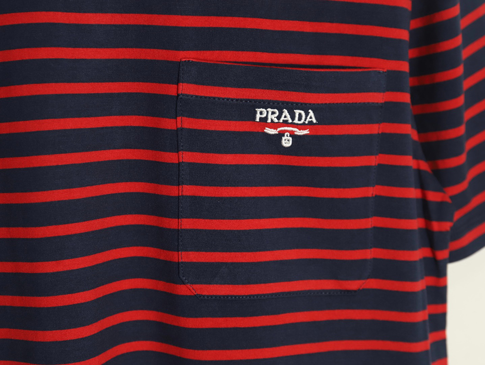 Prada Striped Pocket Short Sleeve T-Shirt TSK1