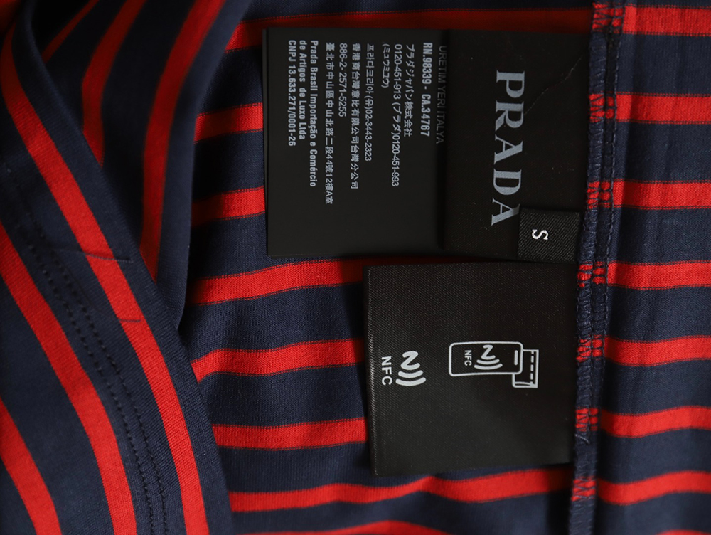 Prada Striped Pocket Short Sleeve T-Shirt TSK1