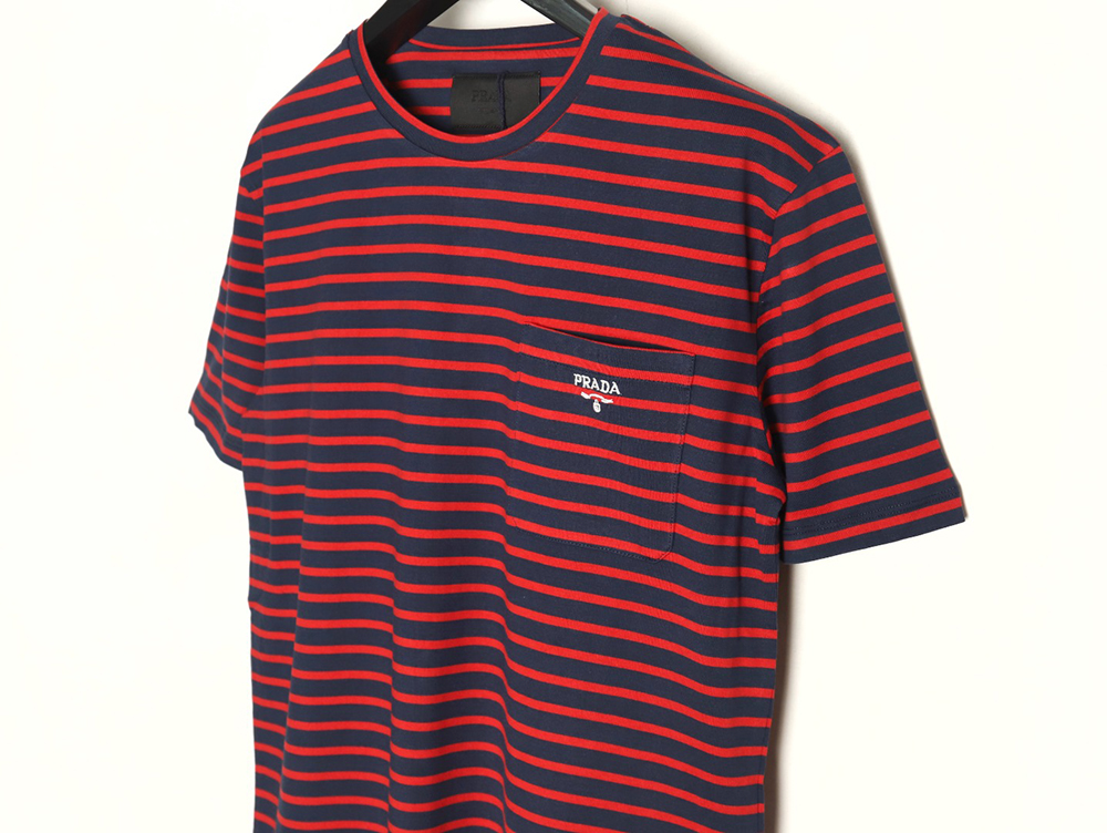 Prada Striped Pocket Short Sleeve T-Shirt TSK1