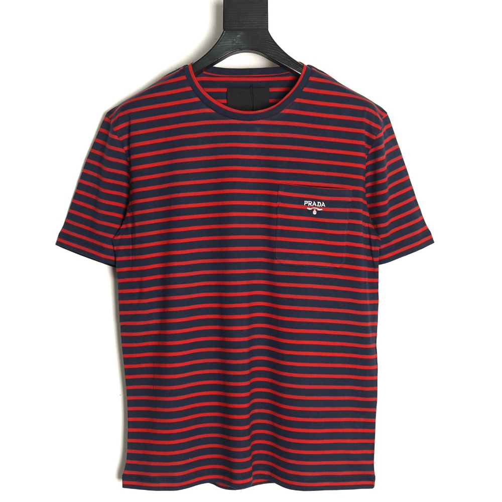 Prada Striped Pocket Short Sleeve T-Shirt TSK1