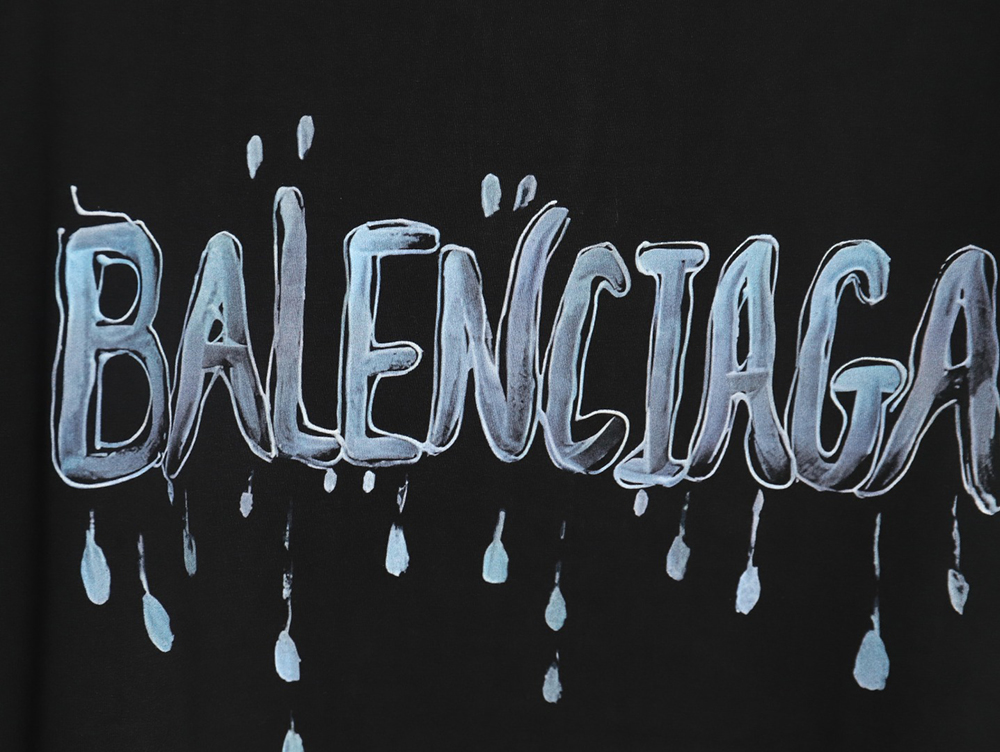 Balenciaga Double B cursive lettering print crew neck short sleeves