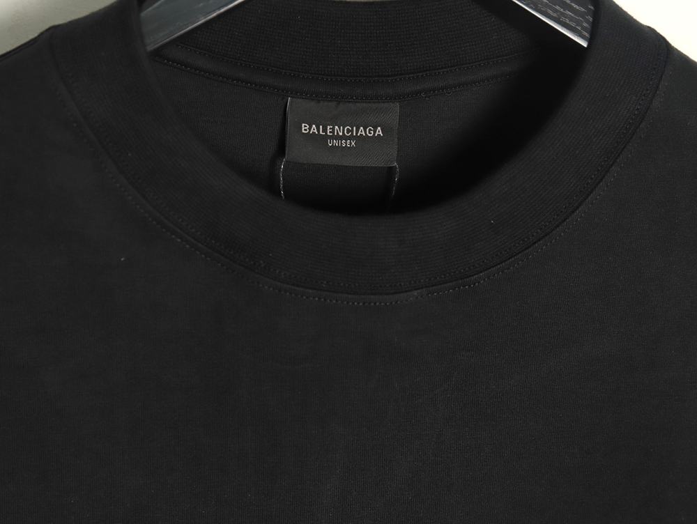 Balenciaga Double B cursive lettering print crew neck short sleeves