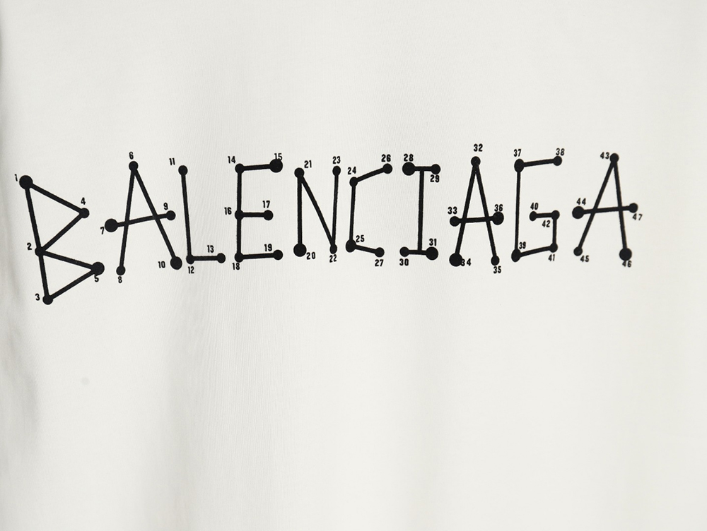 Balenciaga geometric logo double B flocked short-sleeved T-shirt