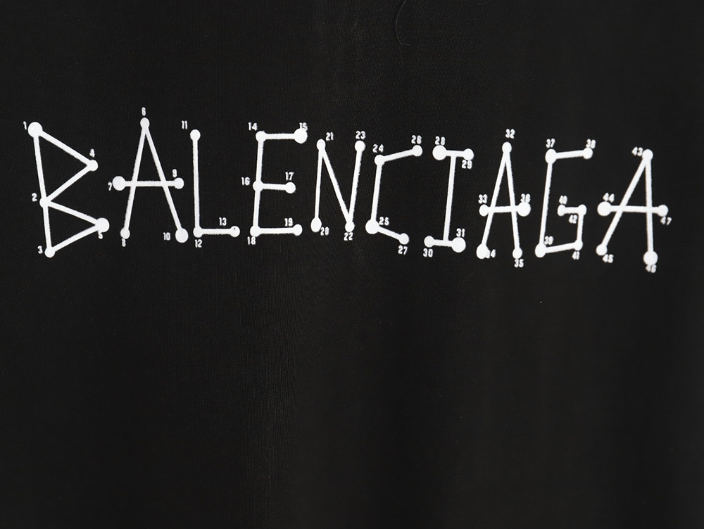 Balenciaga geometric logo double B flocked short-sleeved T-shirt TSK1