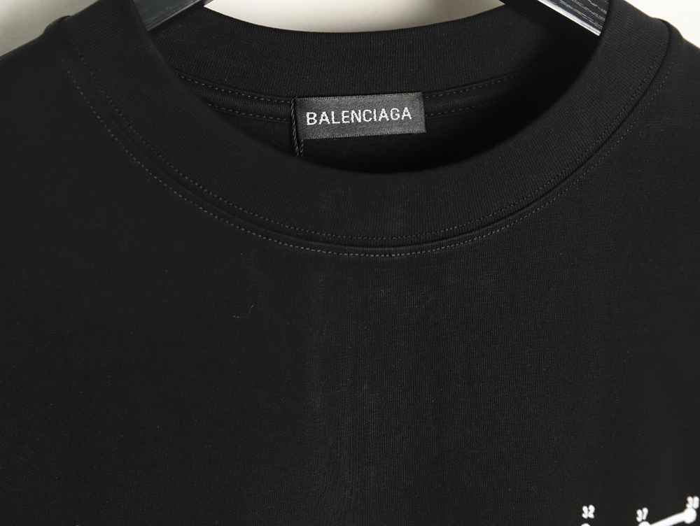 Balenciaga geometric logo double B flocked short-sleeved T-shirt TSK1