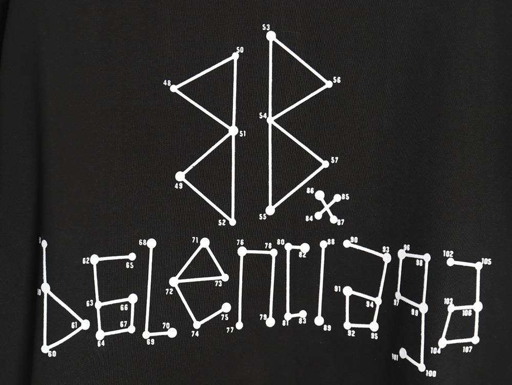 Balenciaga geometric logo double B flocked short-sleeved T-shirt TSK1