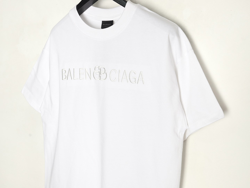 Balenciaga obscure lock letter embroidered short-sleeved T-shirt