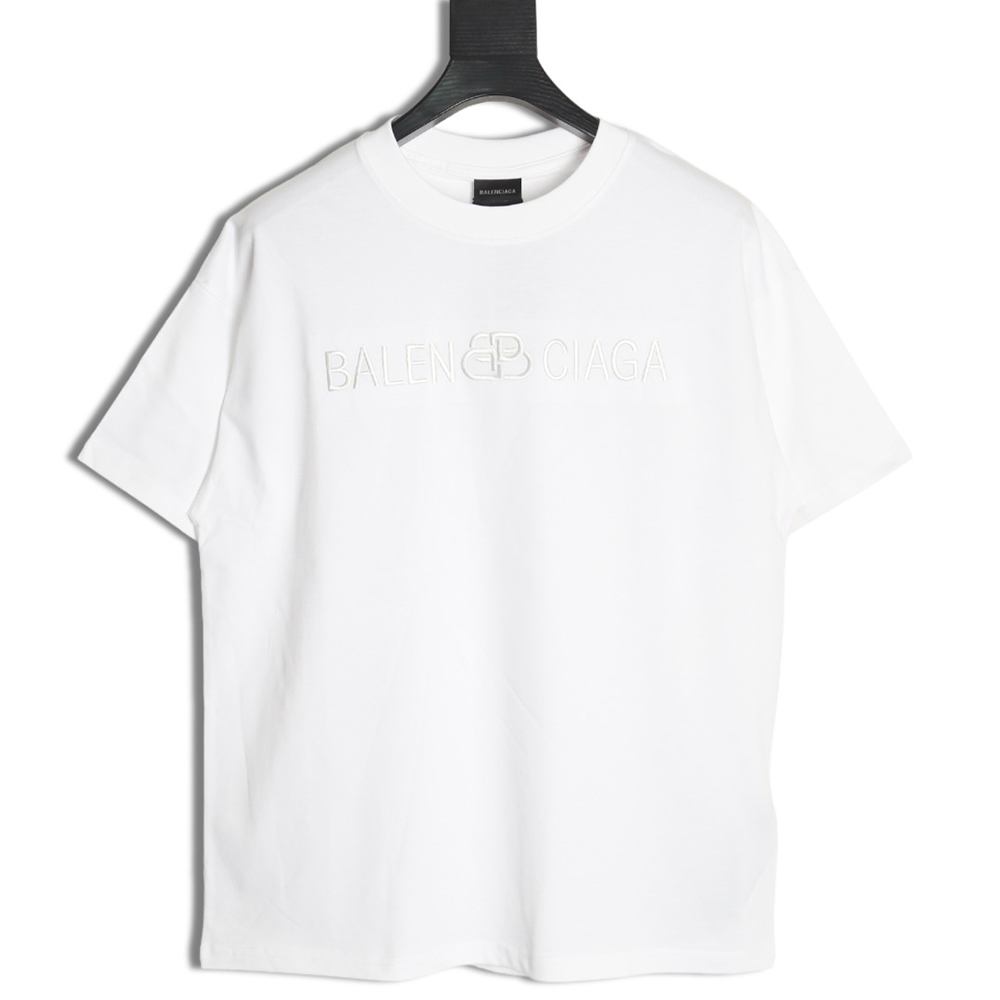 Balenciaga obscure lock letter embroidered short-sleeved T-shirt