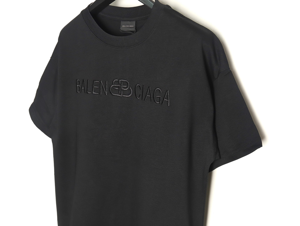 Balenciaga obscure lock letter embroidered short-sleeved T-shirt TSK1