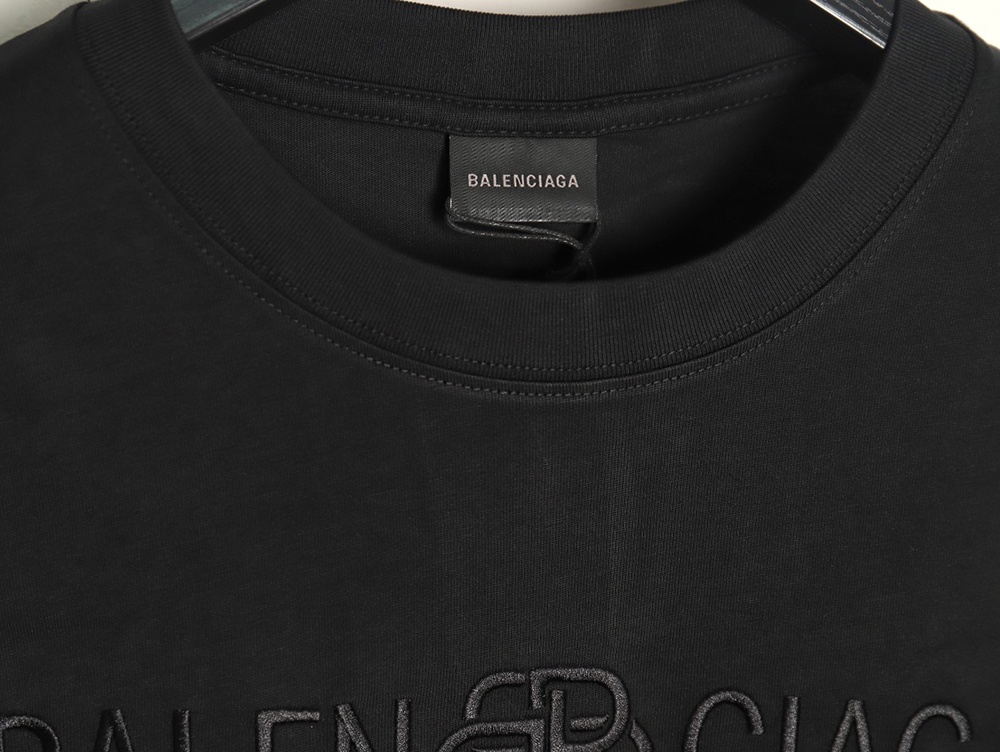 Balenciaga obscure lock letter embroidered short-sleeved T-shirt TSK1