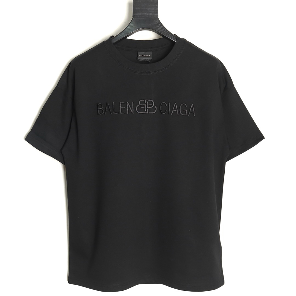 Balenciaga obscure lock letter embroidered short-sleeved T-shirt TSK1