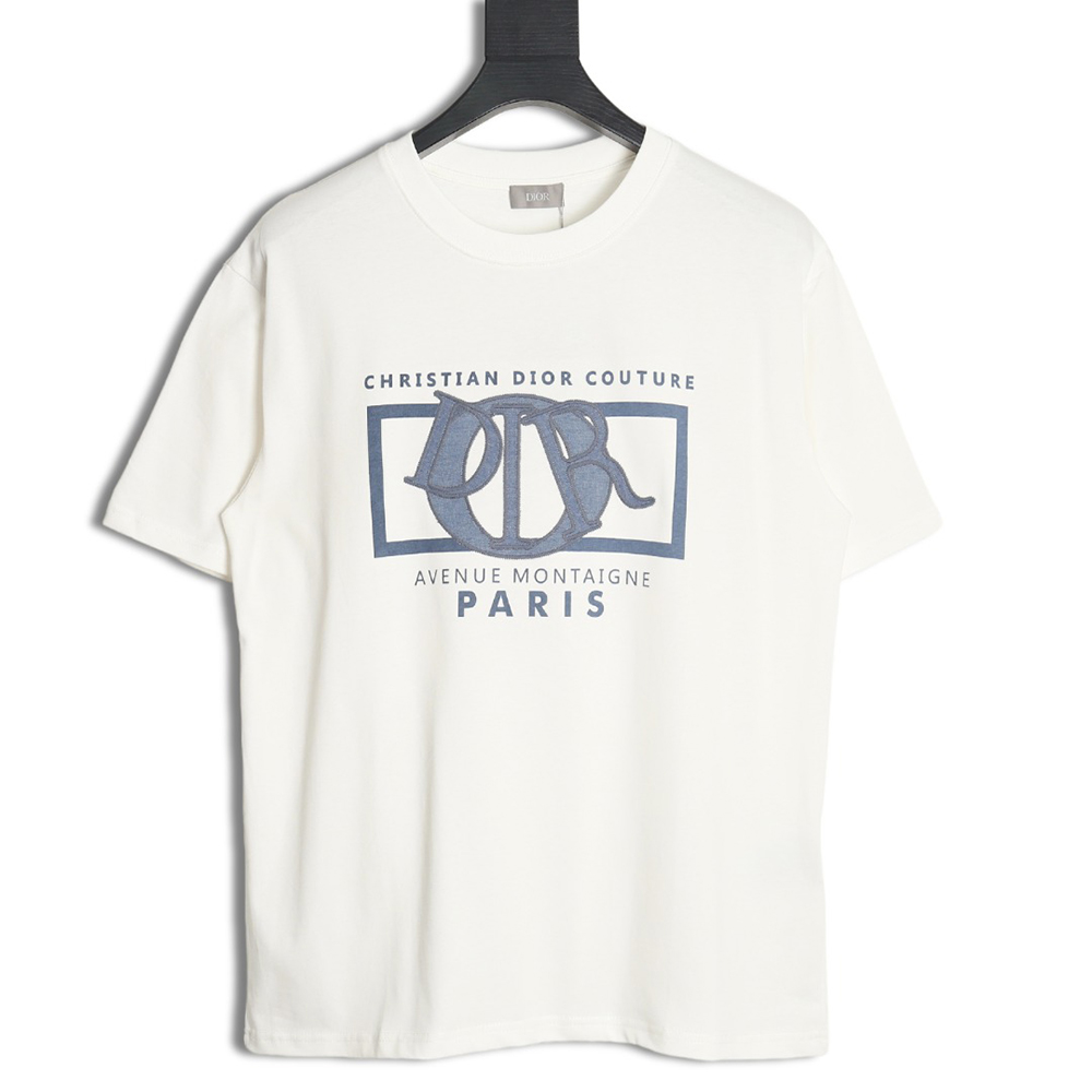 Dior patch embroidered lettering short sleeves