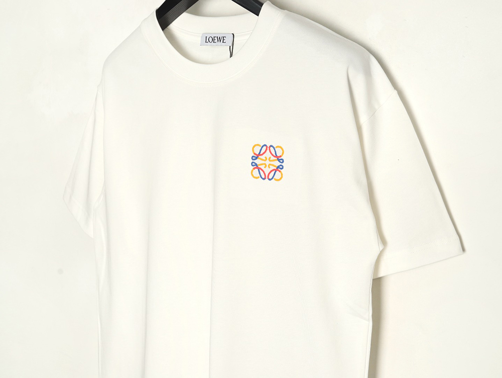 Loewe chest colorful logo embroidery logo short sleeve T-shirt