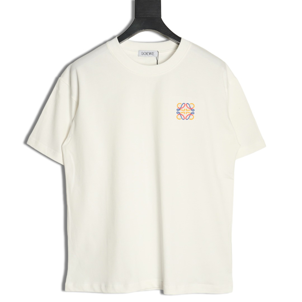 Loewe chest colorful logo embroidery logo short sleeve T-shirt