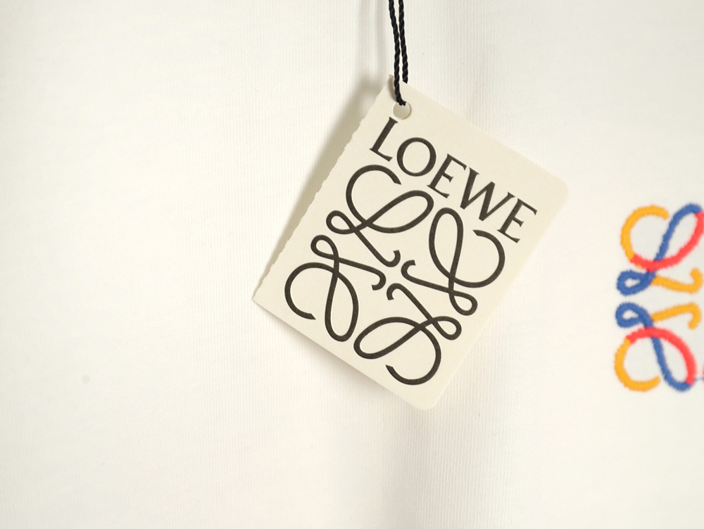 Loewe chest colorful logo embroidery logo short sleeve T-shirt