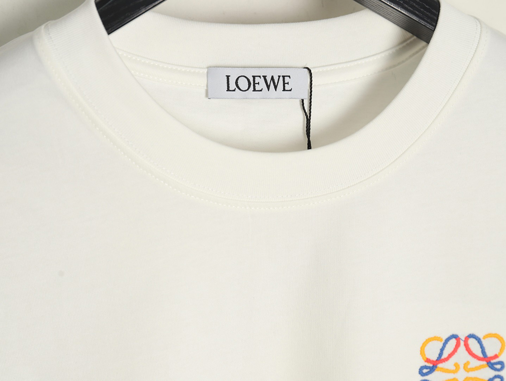 Loewe chest colorful logo embroidery logo short sleeve T-shirt