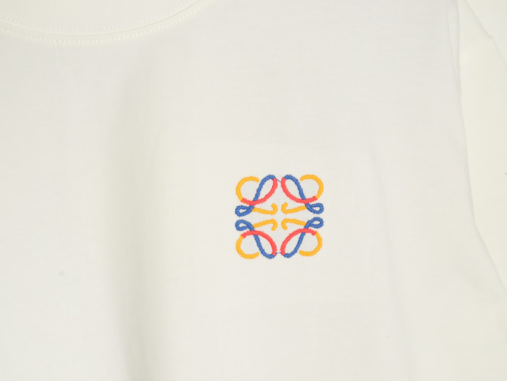 Loewe chest colorful logo embroidery logo short sleeve T-shirt