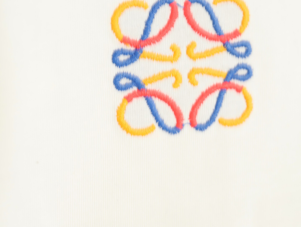 Loewe chest colorful logo embroidery logo short sleeve T-shirt