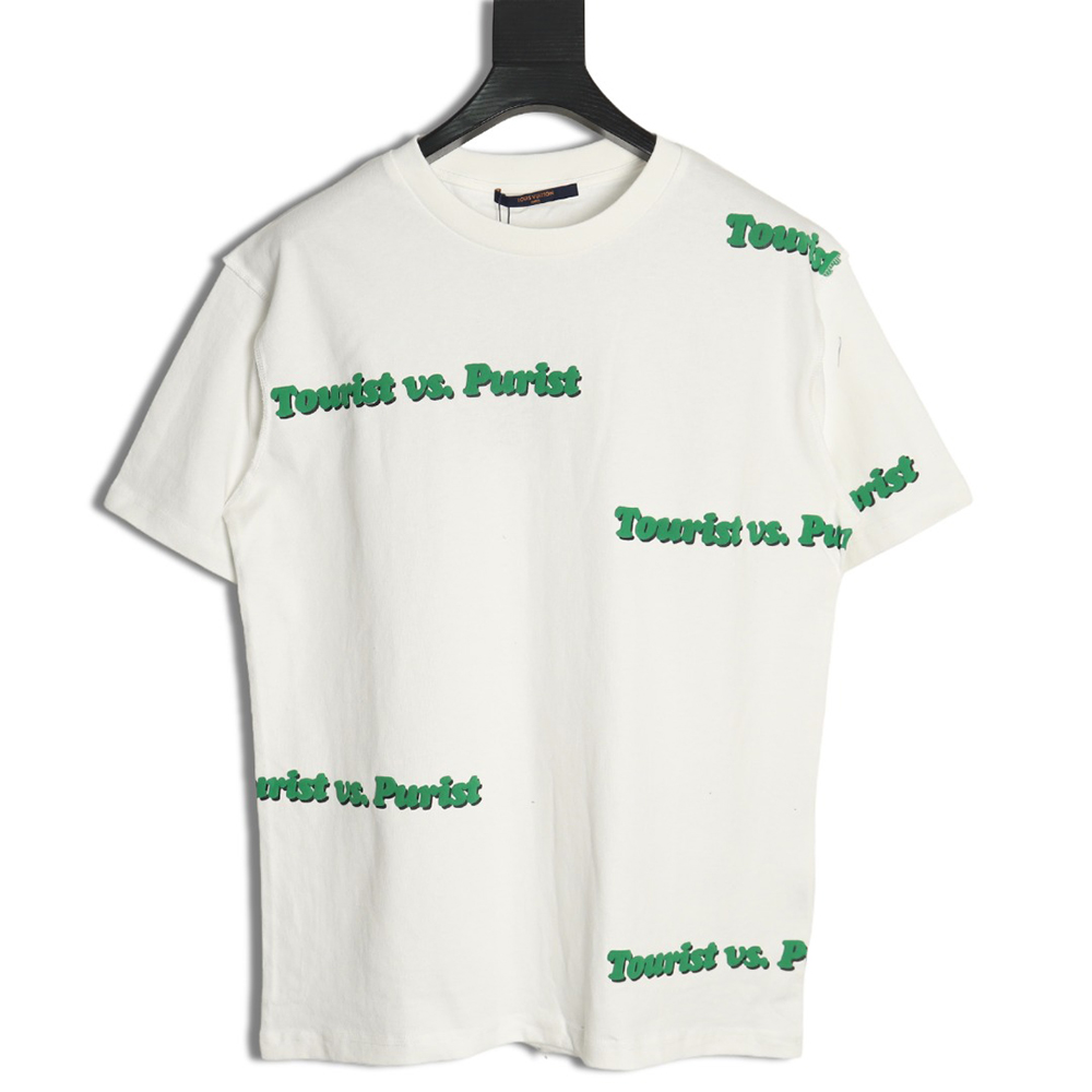 Louis Vuitton green foam lettering round neck short-sleeved T-shirt