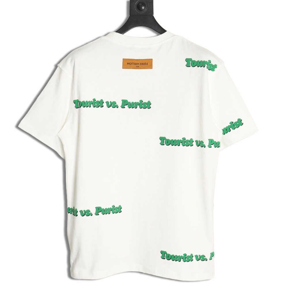 Louis Vuitton green foam lettering round neck short-sleeved T-shirt