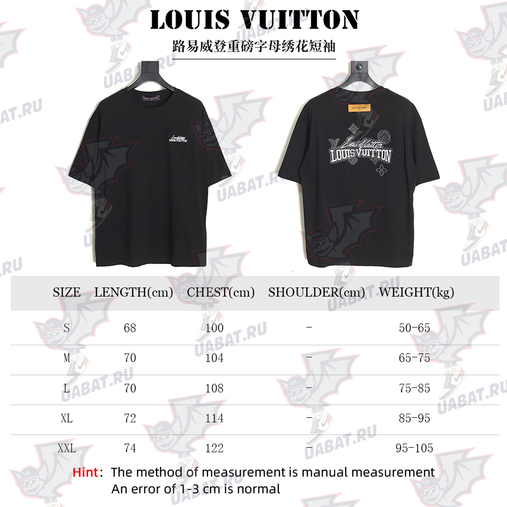 Louis Vuitton heavy letter embroidered short sleeve TSK1