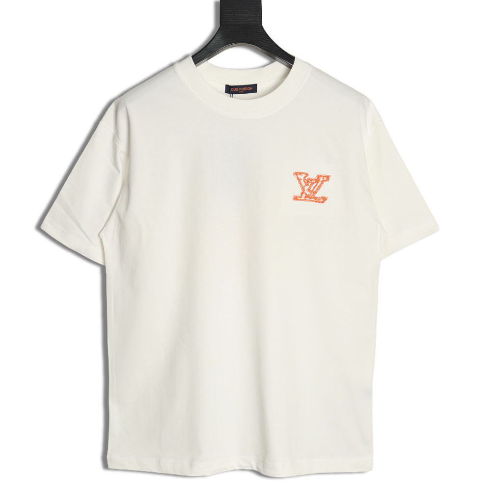 Louis Vuitton large logo lettering rope embroidery short-sleeved T-shirt