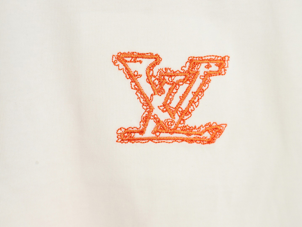 Louis Vuitton large logo lettering rope embroidery short-sleeved T-shirt