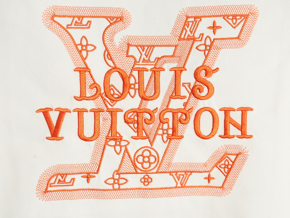 Louis Vuitton large logo lettering rope embroidery short-sleeved T-shirt