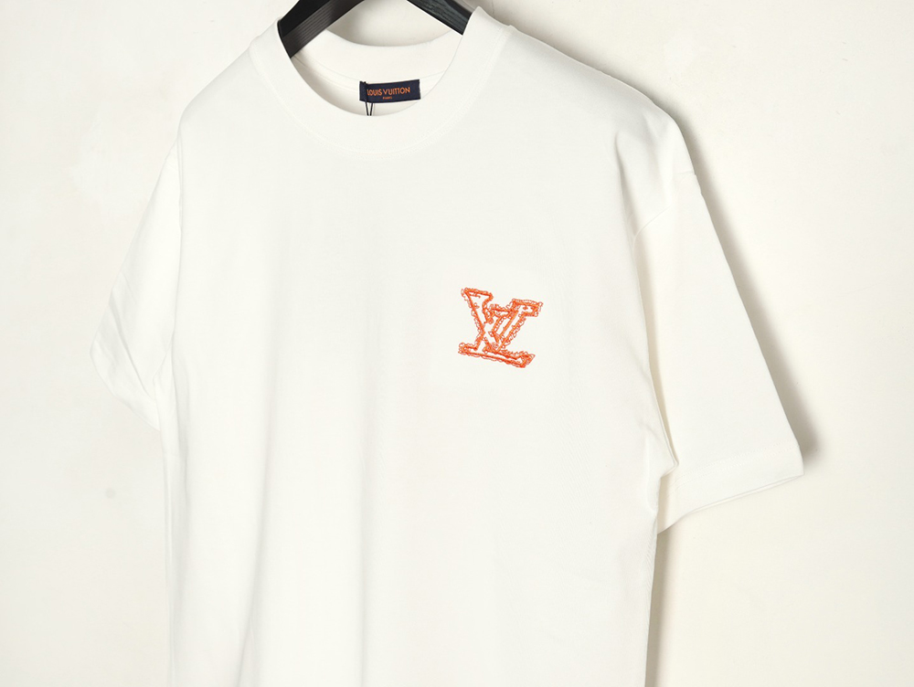 Louis Vuitton large logo lettering rope embroidery short-sleeved T-shirt